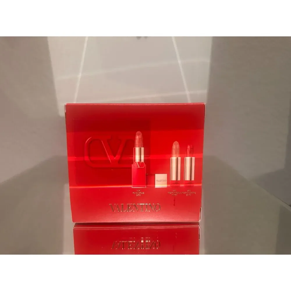 Rosso Valentino Couture Lipstick Set 100R, 22R, 107A & Clutch New in Box